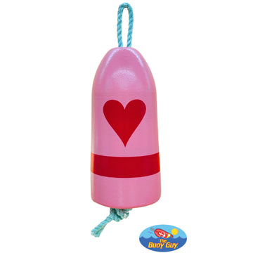 Decorative Hanging Maine Lobster Buoy - Pink Red Heart Valentines