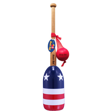 Maine Lobster Buoy Bat & Ball Set - Red White Blue Stars & Stripes