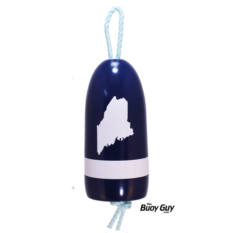 Decorative Hanging Maine Lobster Buoy - Navy White State of Maine
