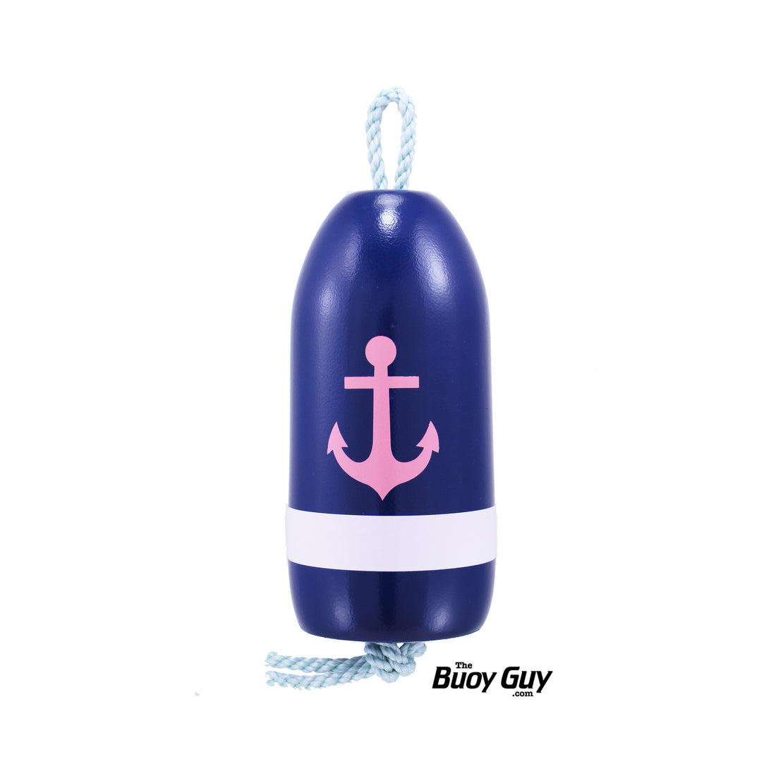 Decorative Hanging Maine Lobster Buoy - Navy Pink Anchor Valentines