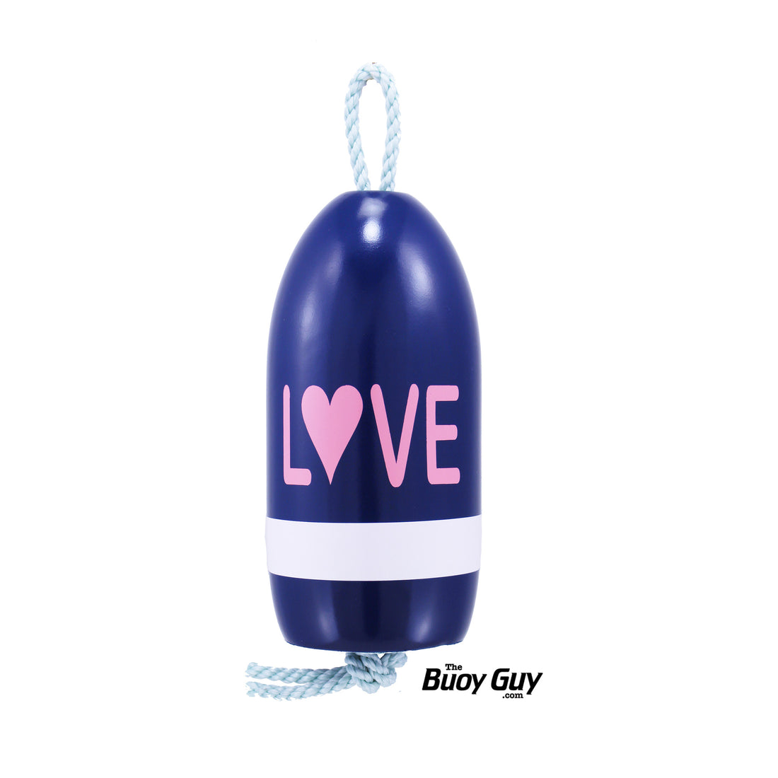 Decorative Hanging Maine Lobster Buoy - Navy Pink White LOVE Valentines