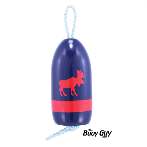 Decorative Hanging Maine Lobster Buoy - Navy Red Moose