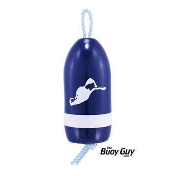 Decorative Hanging Maine Lobster Buoy - Navy White Cuttyhunk Island