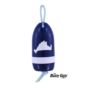 Decorative Hanging Maine Lobster Buoy - Navy White Martha's Vineyard