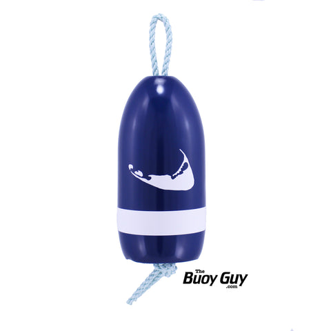 Decorative Hanging Maine Lobster Buoy - Navy White Nantucket ACK Island