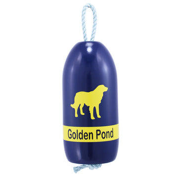 Decorative Hanging Maine Lobster Buoy - Navy Yellow Dog - Golden Retriever