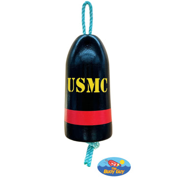 Decorative Hanging Maine Lobster Buoy - Black, Yellow, Red United States Marines USMC