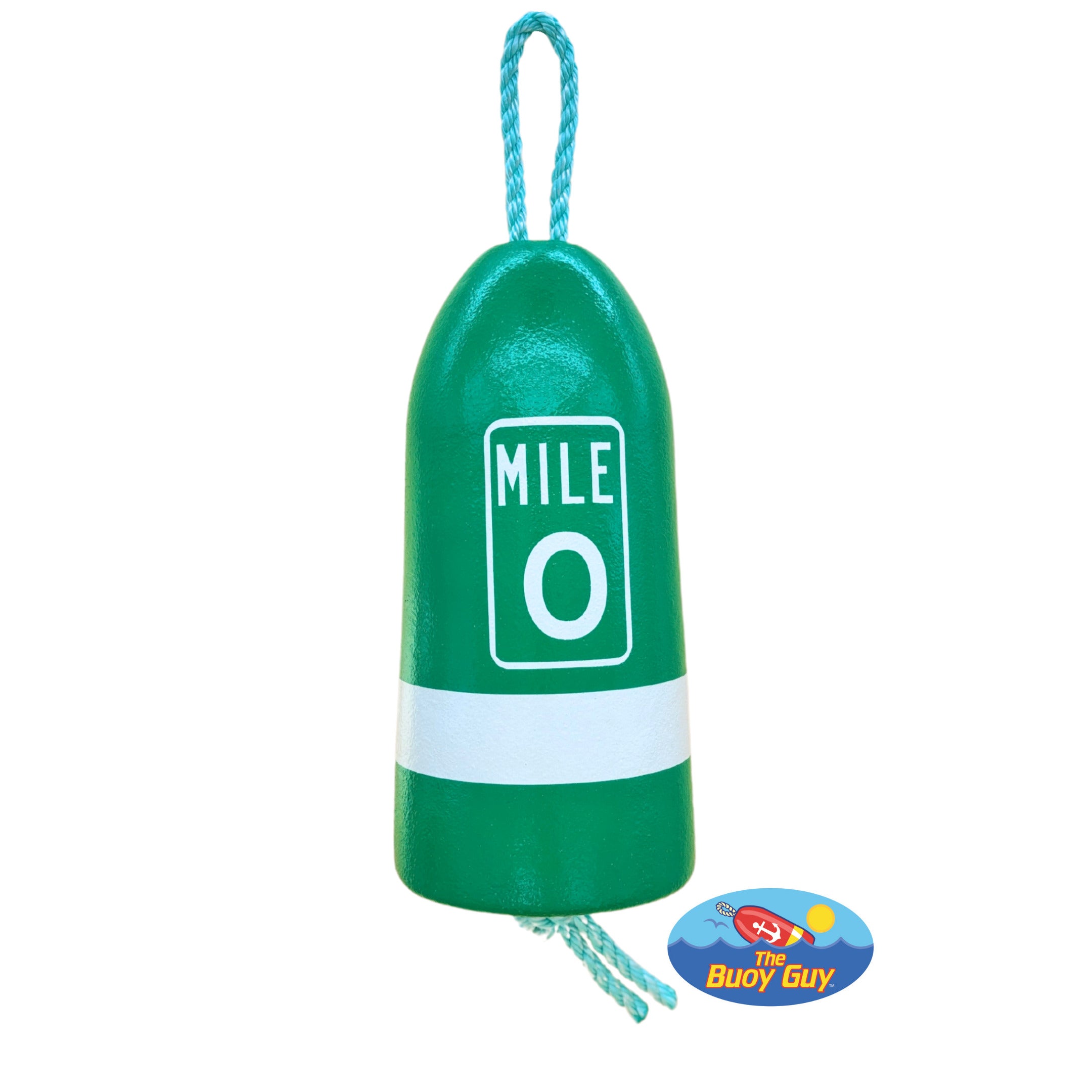 Decorative Maine Hanging Lobster Buoy - Green White Mile Zero Southern