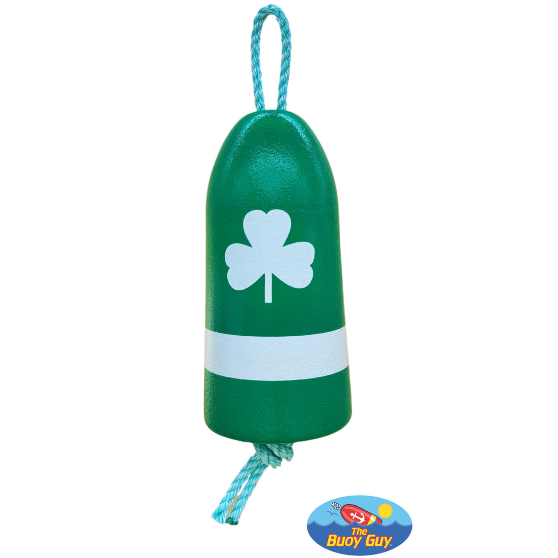 Decorative Hanging Maine Lobster Buoy - Green White Shamrock