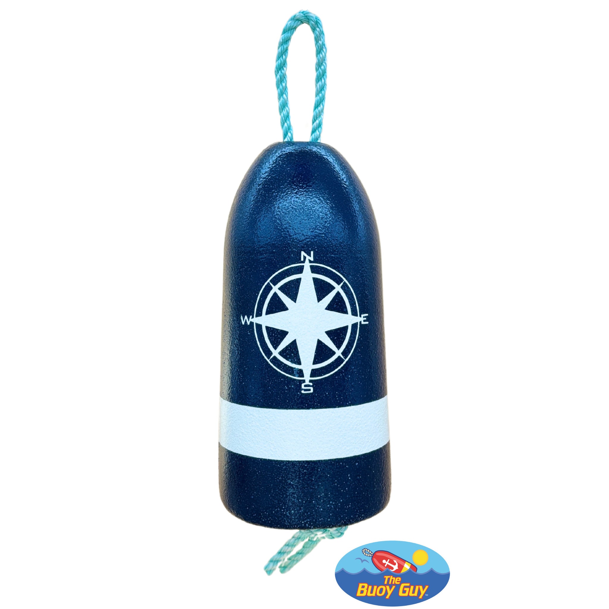 Decorative Hanging Maine Lobster Buoy - Navy White Compass Rose