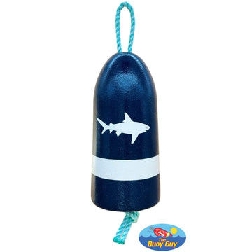 Decorative Hanging Maine Lobster Buoy - Navy White Great White Shark