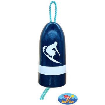 Decorative Hanging Maine Lobster Buoy - Navy White Surfer