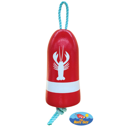 Decorative Hanging Maine Lobster Buoy - Red White Lobster