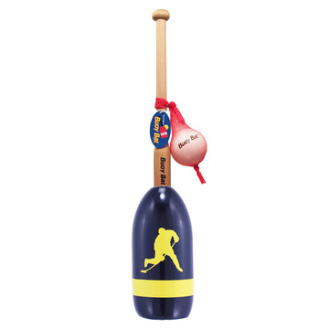 Maine Lobster Buoy Bat & Ball Set - Black Yellow Hockey Player