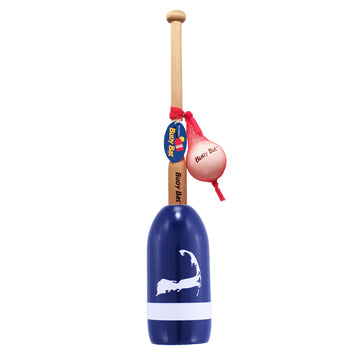 Maine Lobster Buoy Bat & Ball Set - Navy White Cape Cod