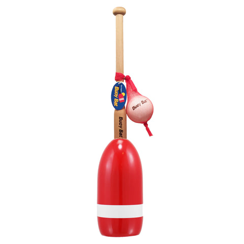 Maine Lobster Buoy Bat & Ball Set - Red with White Stripe