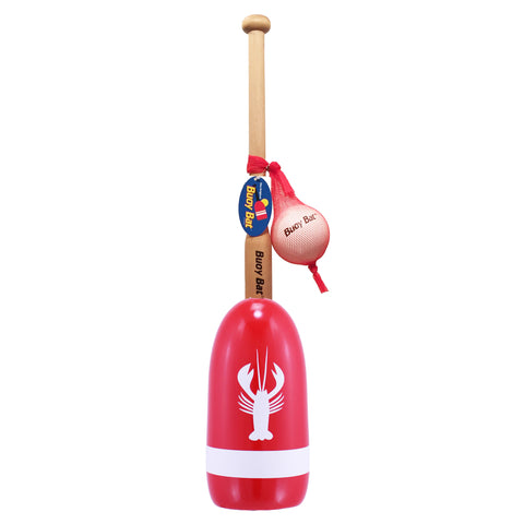Maine Lobster Buoy Bat & Ball Set - Red White Lobster