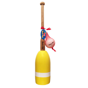 Maine Lobster Buoy Bat & Ball Set - Yellow White Stripe