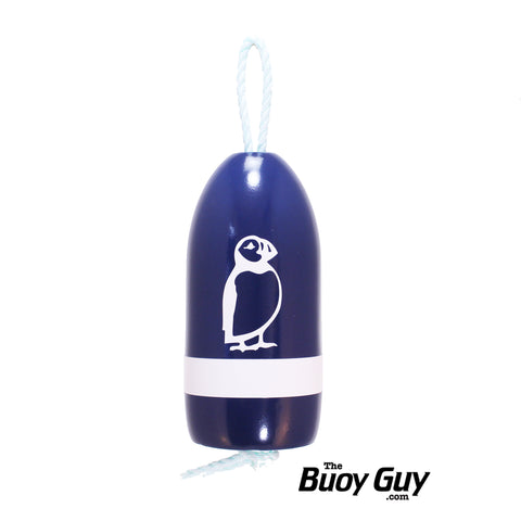 Decorative Hanging Maine Lobster Buoy - Navy White Puffin