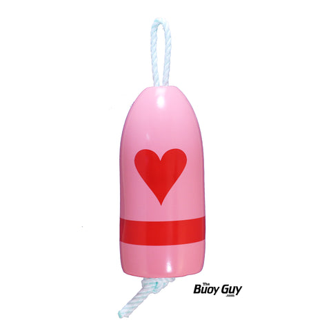 Decorative Hanging Maine Lobster Buoy - Pink Red Heart Valentines