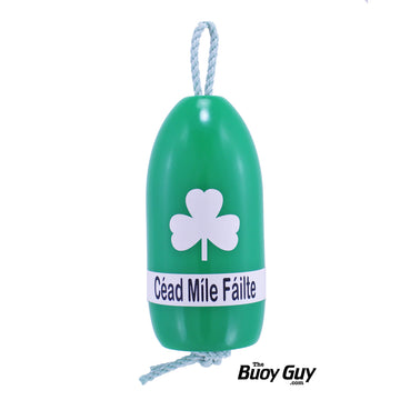 Decorative Hanging Maine Lobster Buoy - Green White Shamrock