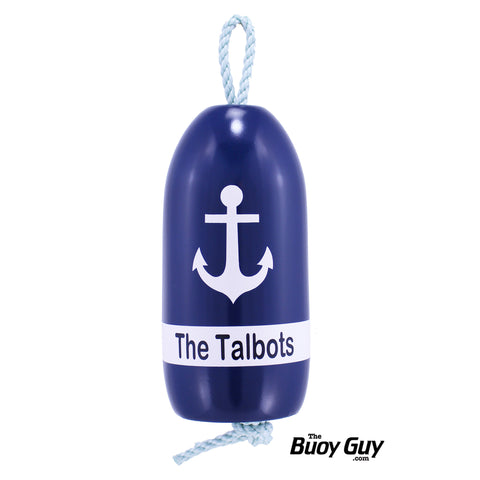 Decorative Hanging Maine Lobster Buoy - Navy White Anchor