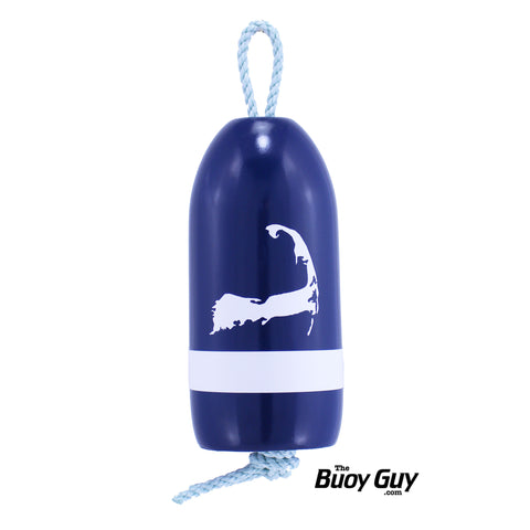 Decorative Hanging Maine Lobster Buoy - Navy White Cape Cod
