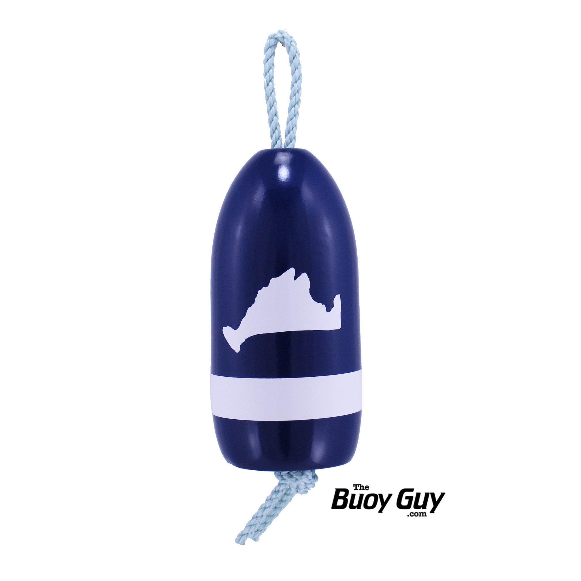 Decorative Hanging Maine Lobster Buoy - Navy White Martha's Vineyard