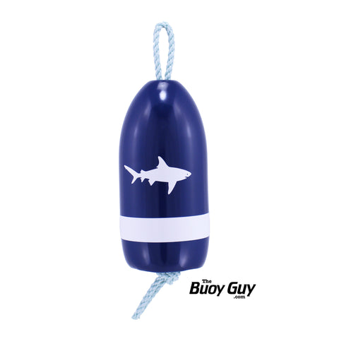 Decorative Hanging Maine Lobster Buoy - Navy White Great White Shark