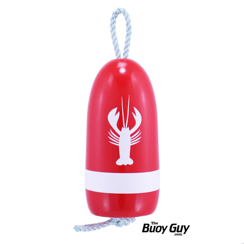 Decorative Hanging Maine Lobster Buoy - Red White Lobster