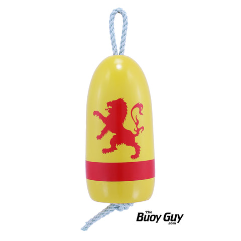 Decorative Hanging Maine Lobster Buoy - Yellow Red Scottish Rampant Lion
